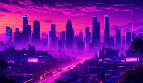 City,los Angeles,sunset,purple