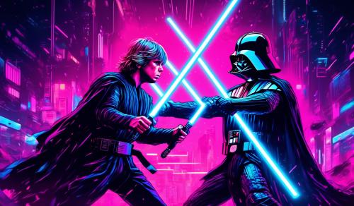 Luke Skywalker fighting darth vader