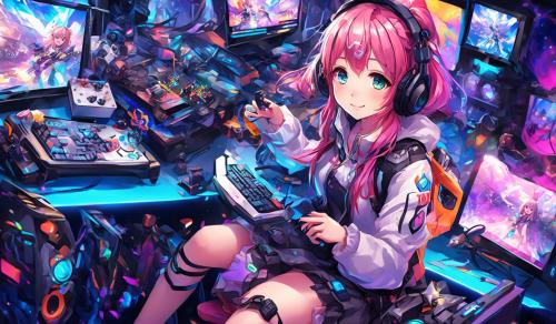 Cute gamer girl