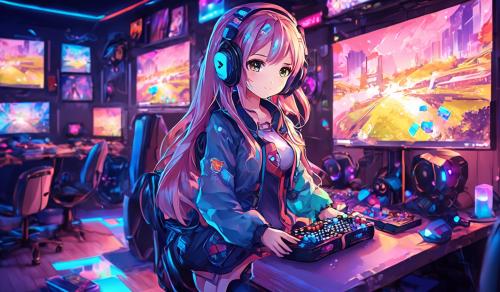 Cute gamer girl