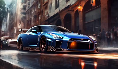 Nissan gtr r35 with babe