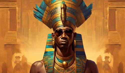 Adorned african pharoah withh shades