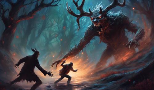 Wendigo and skinwalker attacking freddy kruger