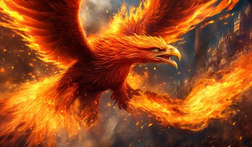 Fire phoenix, coverd in flame.