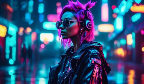 Neon punk fantasy art digital art