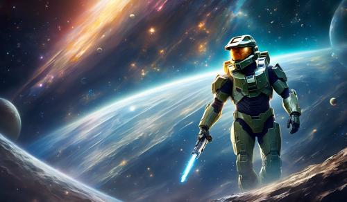 Halo master chief in space