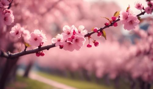 A pink Cherry blossem tree