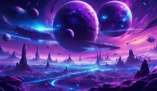 clash of worlds, clash of galaxies, purple and blue, ultra high definition, 4k