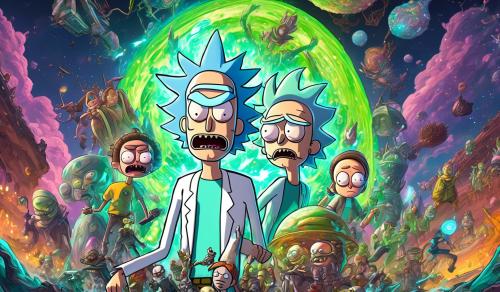 detailed rick and morty action picture