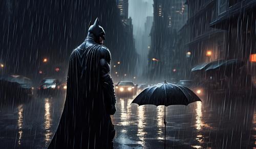 batman sad with rain