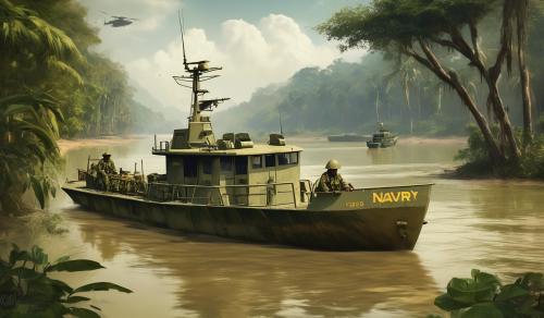 US Navy patrol boat on Mekong River 1967