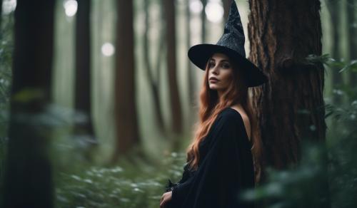 witch babe, in the woods, magic