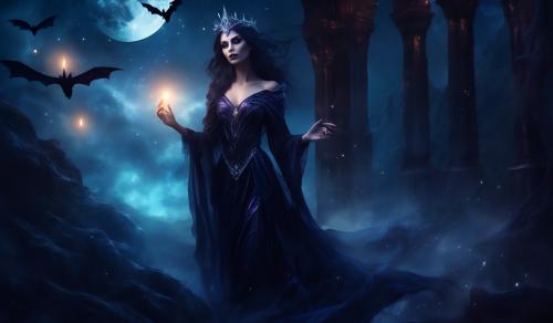 Dark queen, female vampire, magical night 