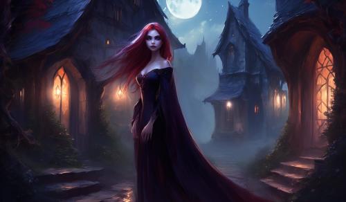 Cute Vampire facing forwerd, outside her haven