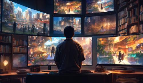 A man watching anime movies