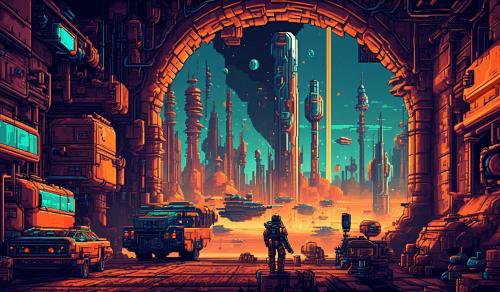 Retro Shooter Pixel Art