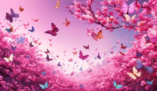 Butterflys pink beautiful 