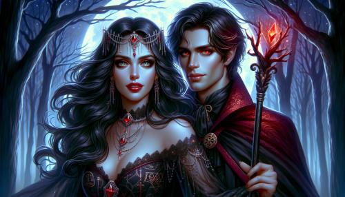 A witch and a vampire in love.