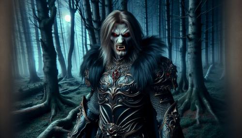 A warrior vampire in the creepy woods