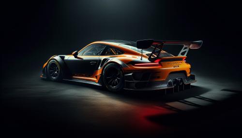 a Porsche 911GT3 RS with a black background