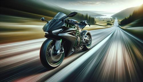 motorcycle h2r dirving down the highway
