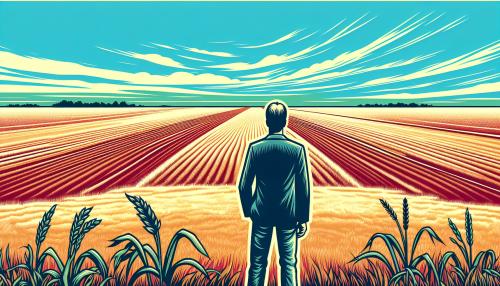standing in a field over the horizon with 