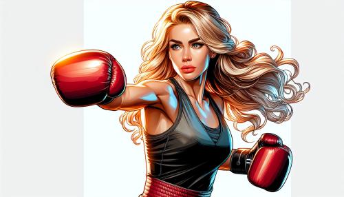 beautiful adult blonde female boxing 