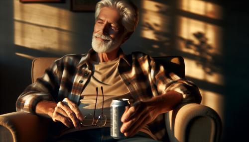 Grandpaw drinking natural light beer
