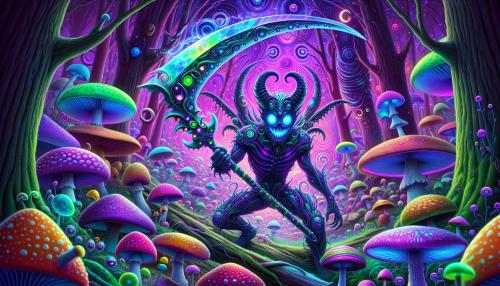 Trippy demon slayor with mushrooms