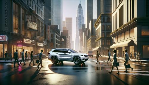 white grand cherokee track hawk in a city 