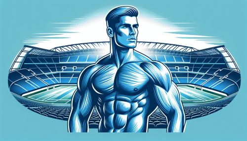 eine blauer Stadion mit dem Fußball spieler osimen