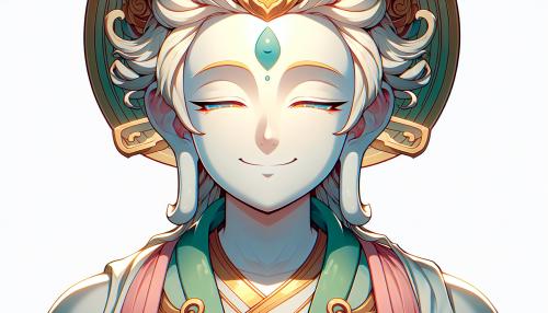 statue of god anime god smiling