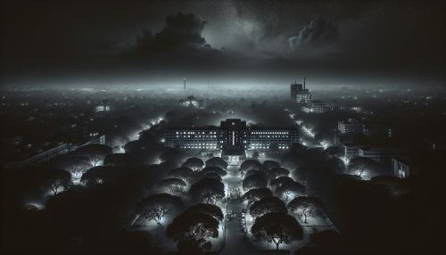 aiims delhi in dark night view
