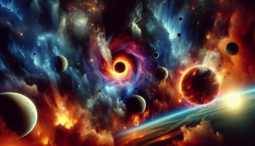 chaos in space destorying planets and black holes,explosions...