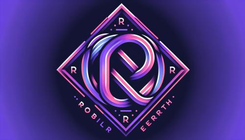 hazme una doble RR con color morada dentro de un diamante abajo con el nombre rroberth 