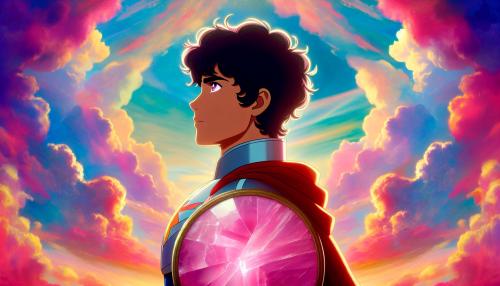 Steven universe in the sky with is rose quartz shield out